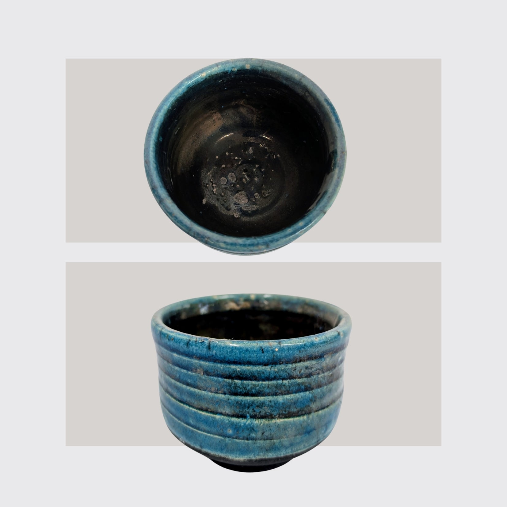 Raku Teeschale Blau