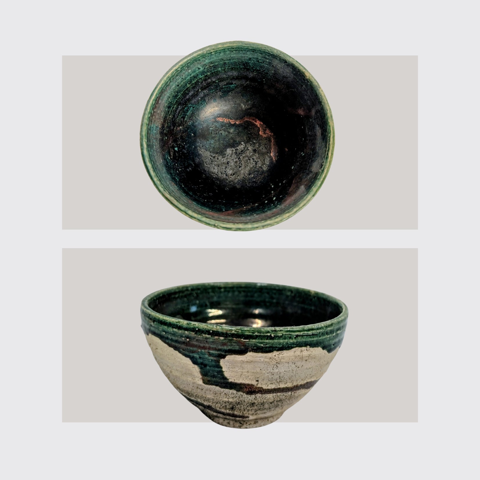 Raku Teeschale Grün