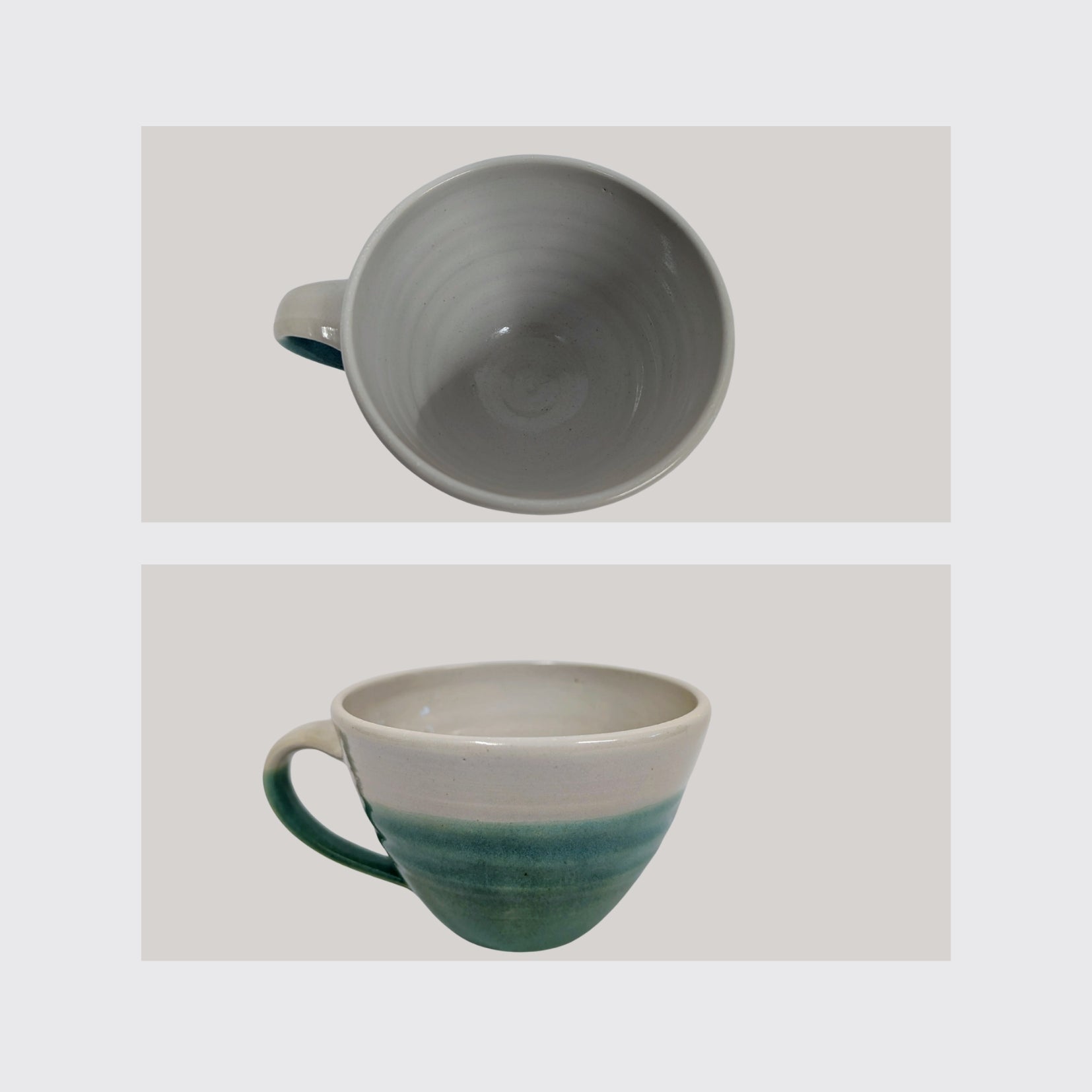 Große Tasse Seladon Weiß