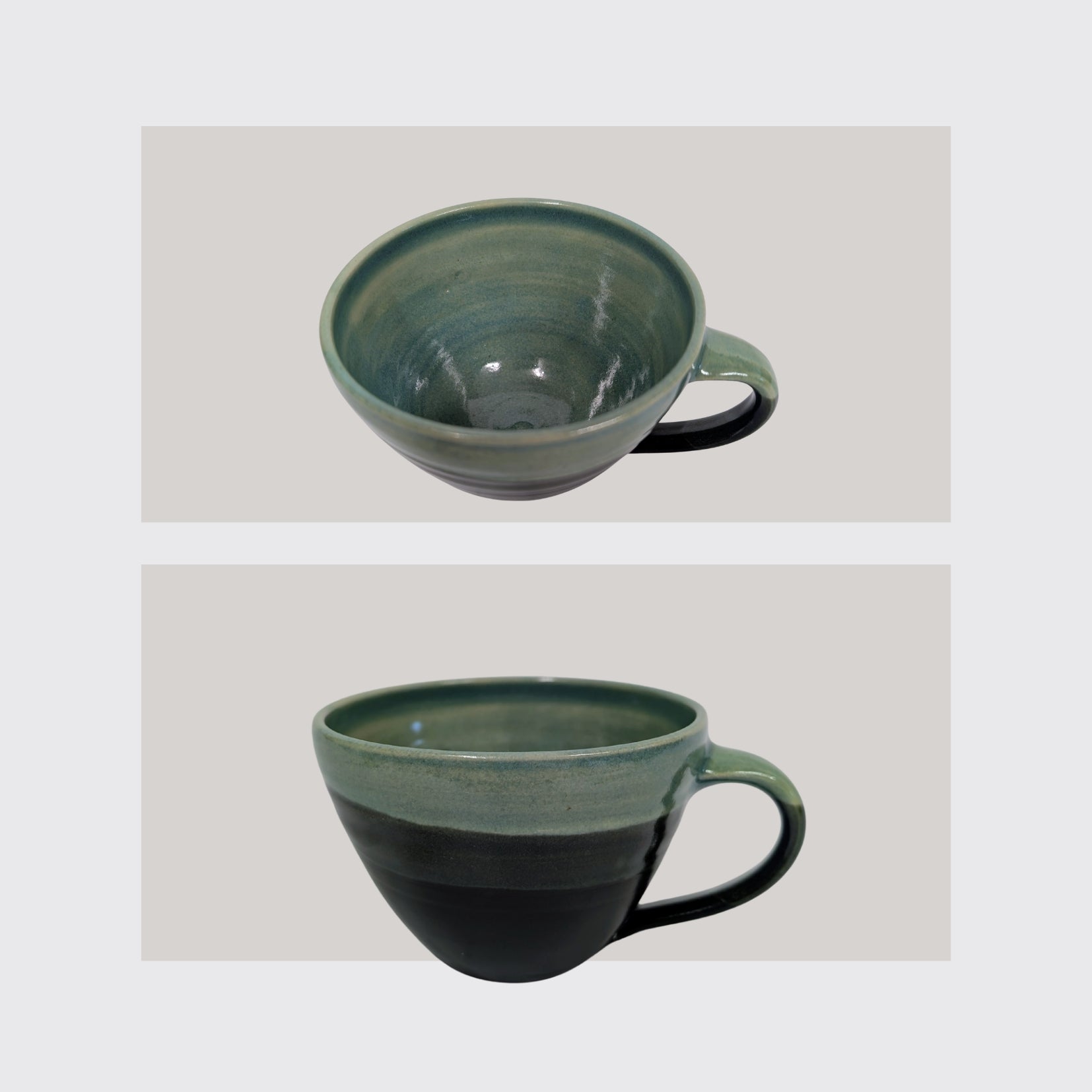 Tasse Seladon Schwarz Groß