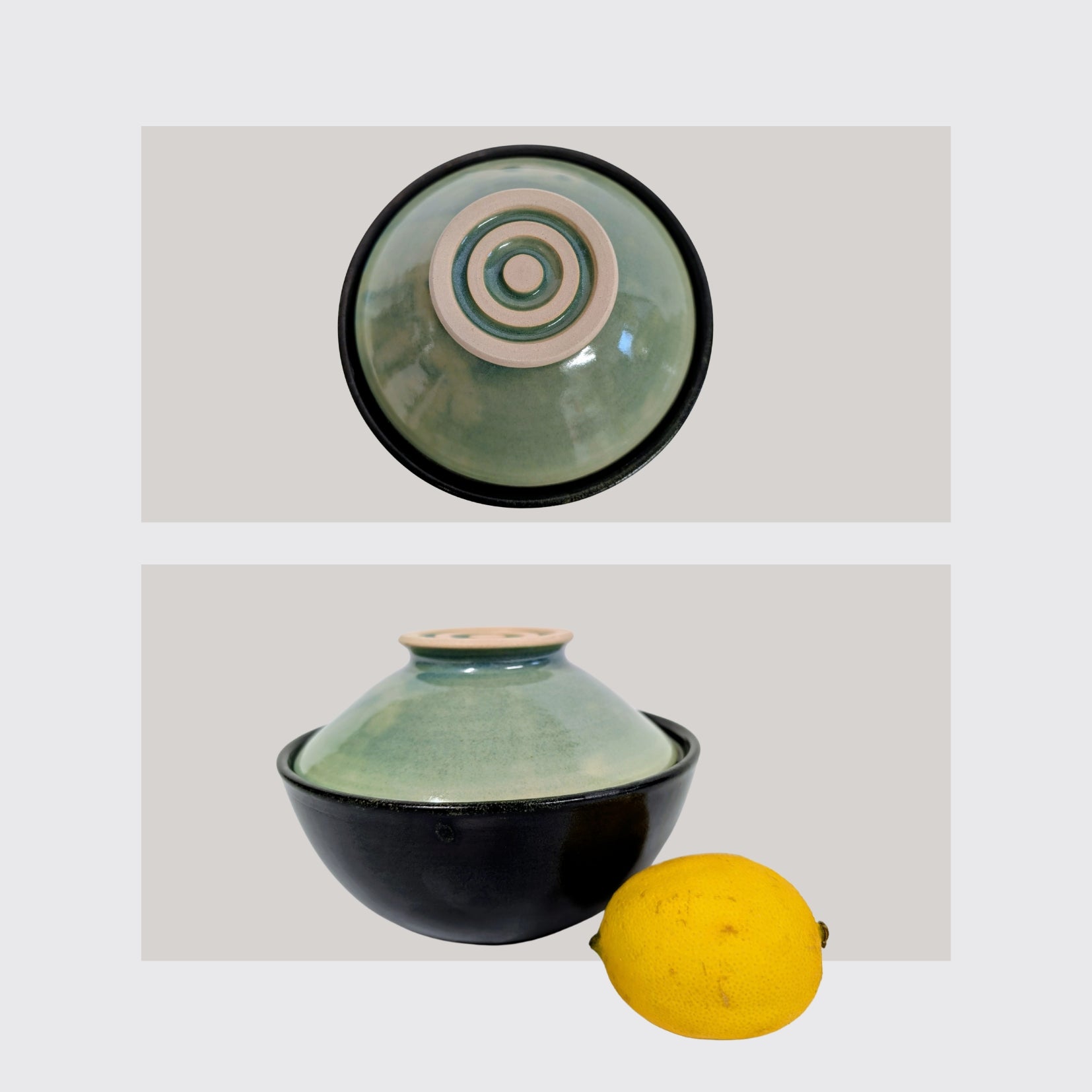 Deckel Dose Klein Schwarz Seladon