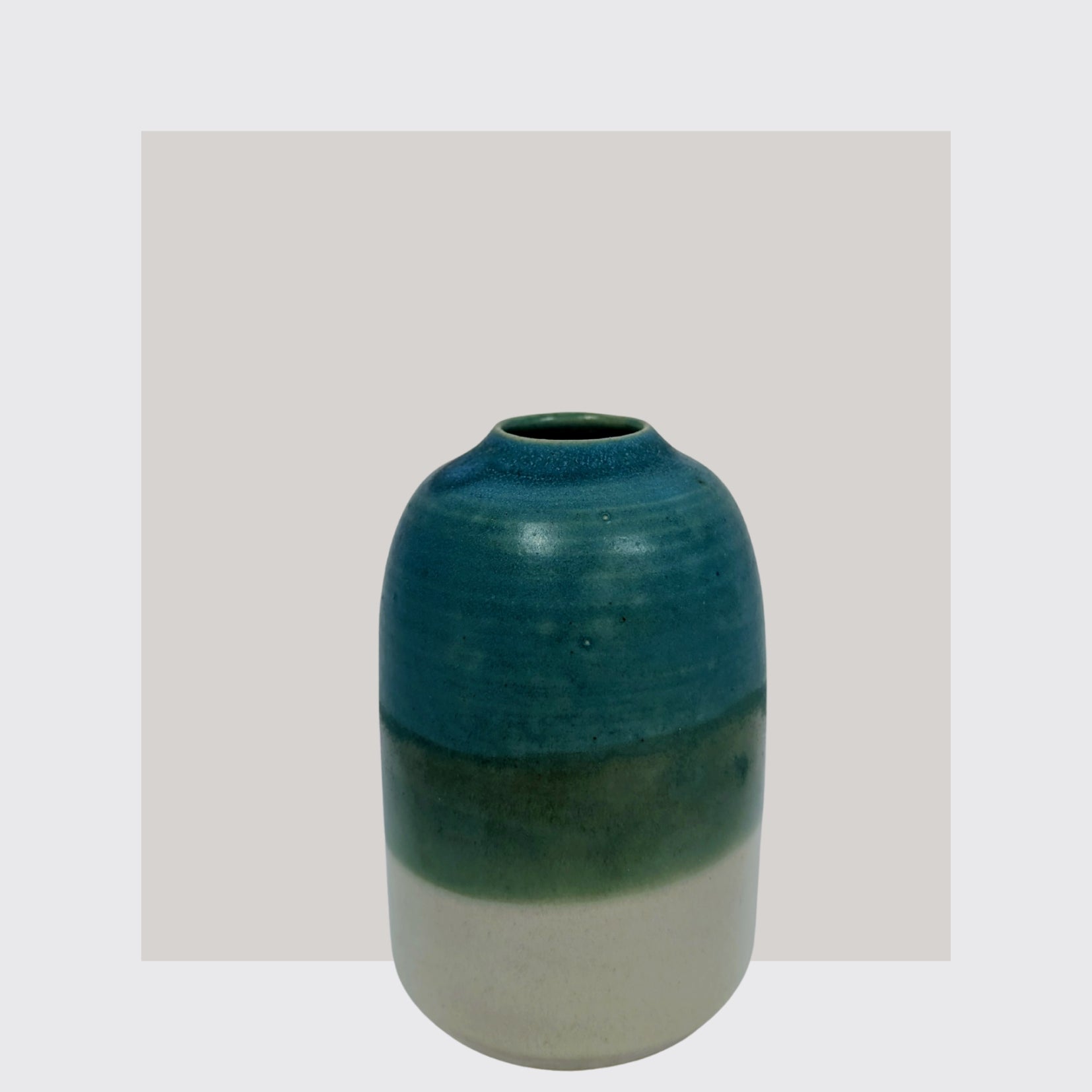 Vase Türkis Weiß