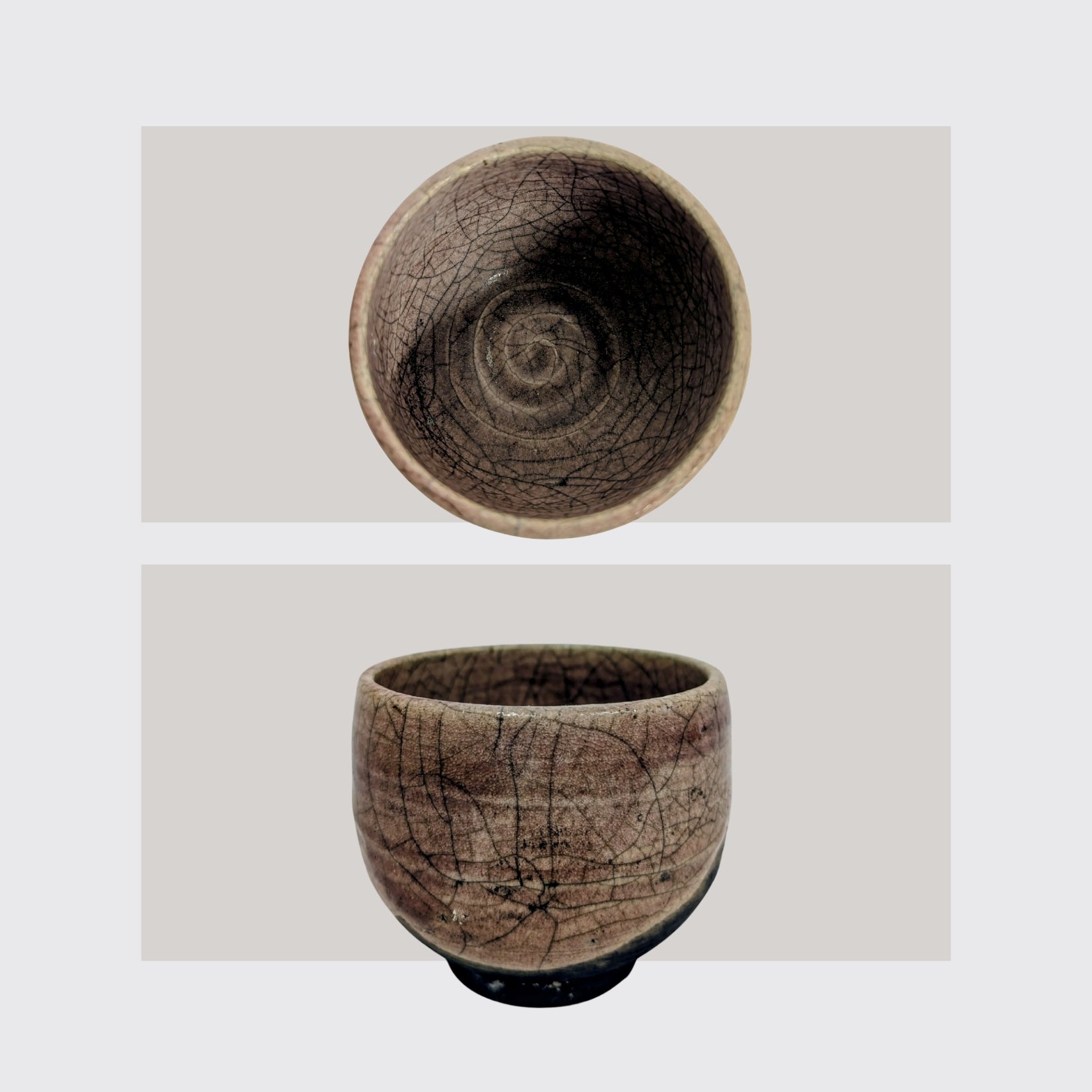 Raku Teeschale Rose