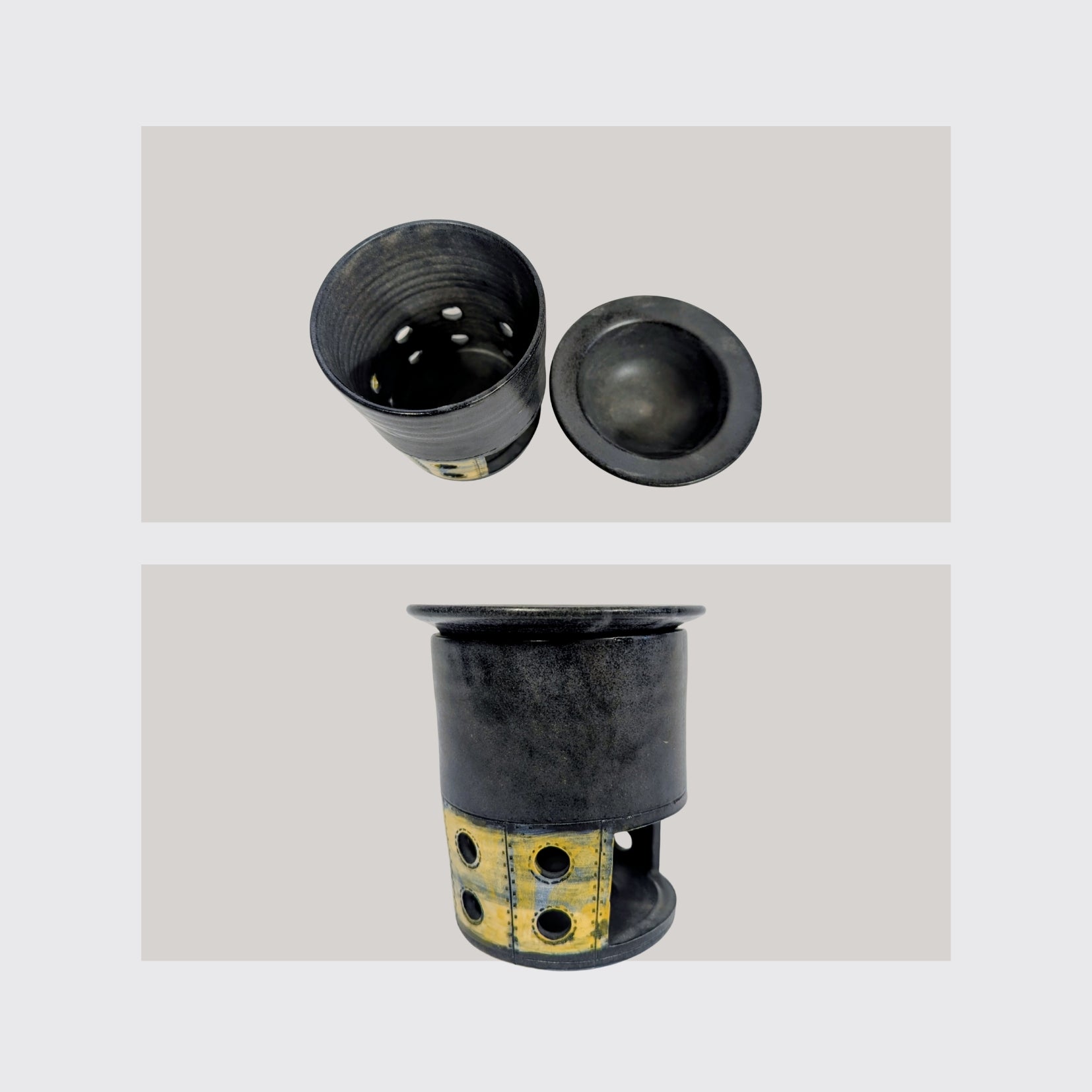 Duftlampe Dunkelblau bemalt