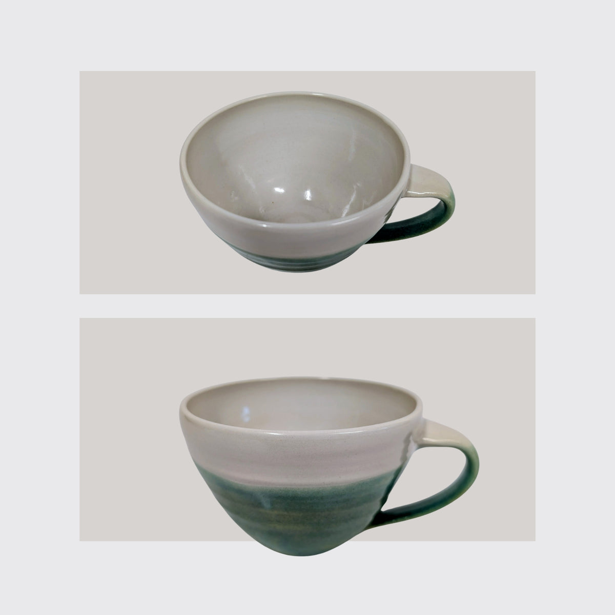 Tasse Weiß Seladon Groß