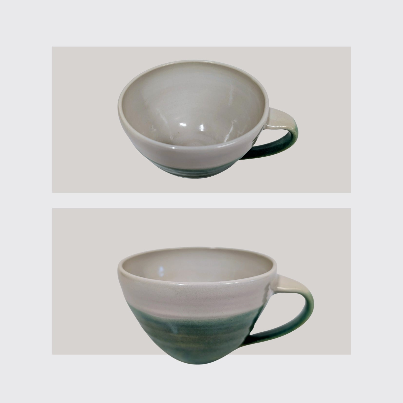 Tasse Weiß Seladon Groß